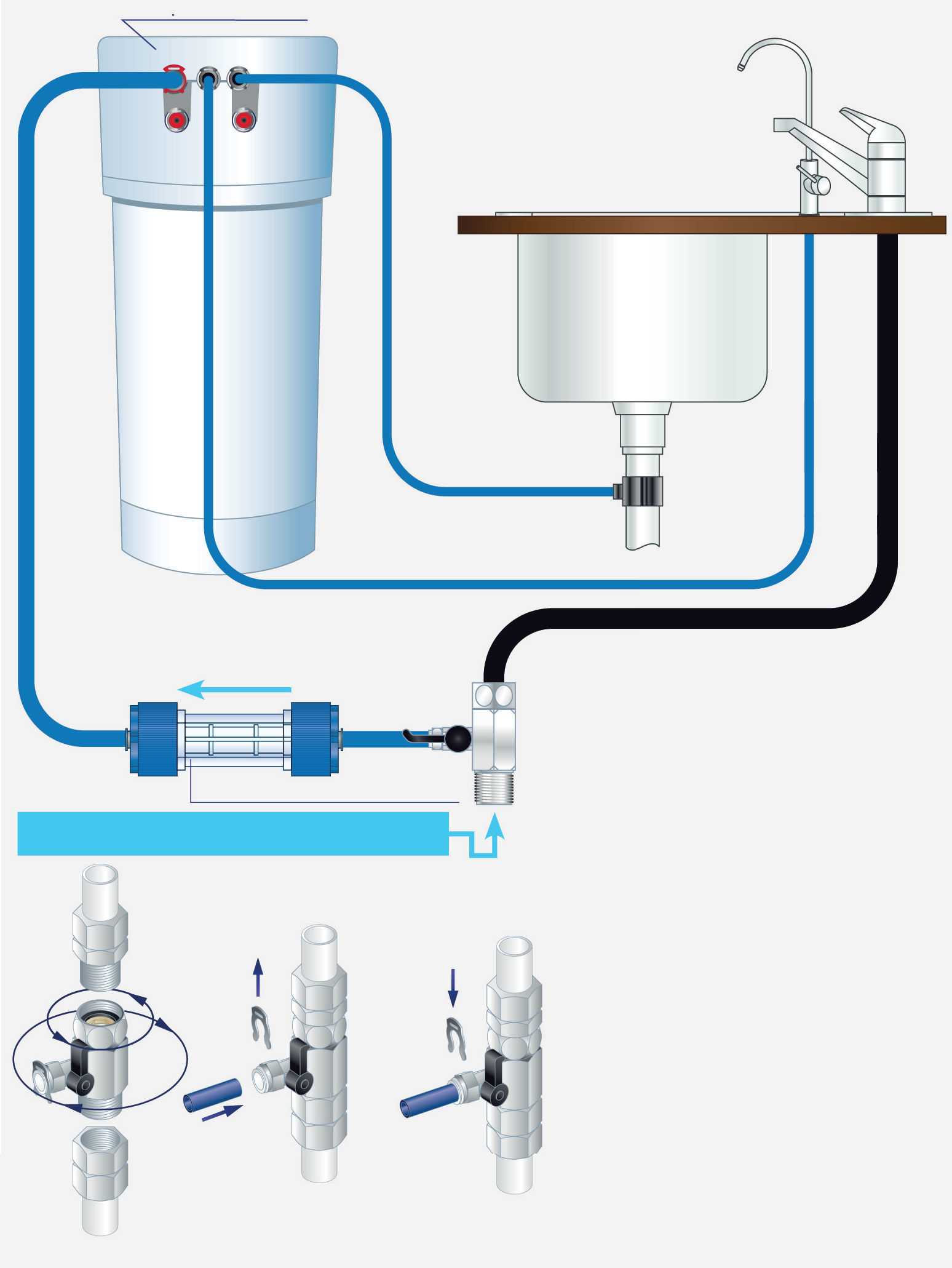 Фильтры для очистки воды Аквафор Морион DWM-101 схема